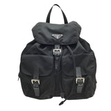 プラダ PRADA ナイロンバックバッグ ブラック×SV金具 ナイロン・レザー ユニセックス リュック・デイパック