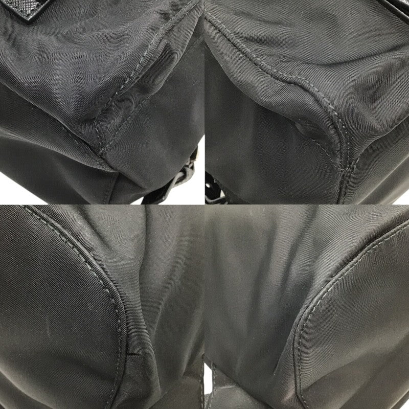 プラダ PRADA ナイロンバックバッグ ブラック×SV金具 ナイロン・レザー ユニセックス リュック・デイパック