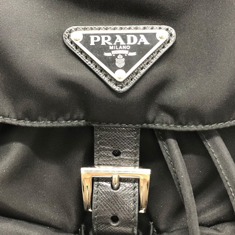 プラダ PRADA ナイロンバックバッグ ブラック×SV金具 ナイロン・レザー ユニセックス リュック・デイパック