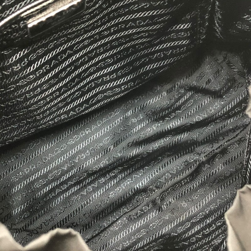 プラダ PRADA ナイロンバックバッグ ブラック×SV金具 ナイロン・レザー ユニセックス リュック・デイパック