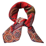 エルメス HERMES カレ65 コーラルレッド系 シルク レディース スカーフ