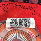 エルメス HERMES カレ65 コーラルレッド系 シルク レディース スカーフ