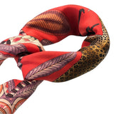 エルメス HERMES カレ65 コーラルレッド系 シルク レディース スカーフ