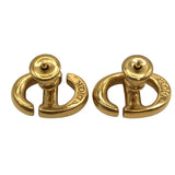 クリスチャン・ディオール Christian Dior CD Navy スタッドピアス ゴールド系 メタル アクセサリー