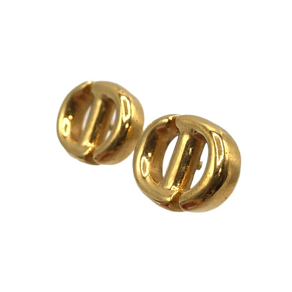 クリスチャン・ディオール Christian Dior CD Navy スタッドピアス ゴールド系 メタル アクセサリー