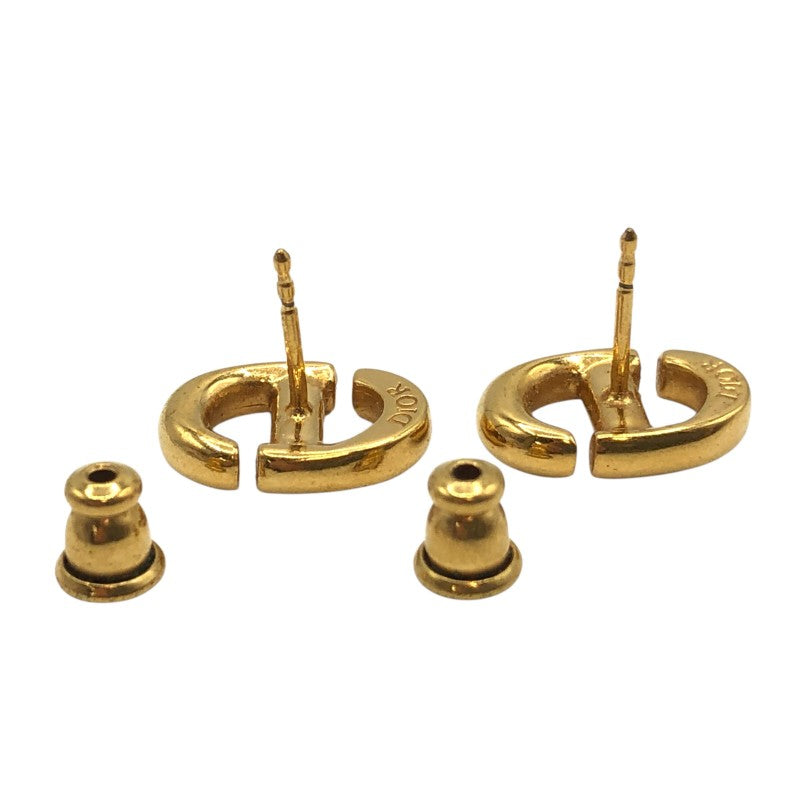 クリスチャン・ディオール Christian Dior CD Navy スタッドピアス ゴールド系 メタル アクセサリー