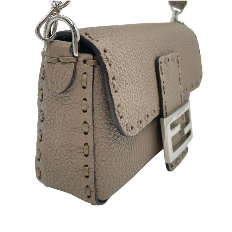 フェンディ FENDI セレリア　バケットミニ 8BS017 グレー×SV金具 レザー レザー レディース ショルダーバッグ