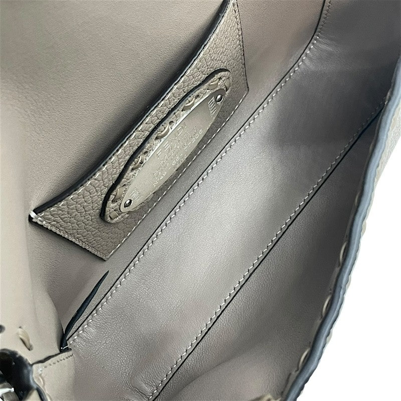フェンディ FENDI セレリア　バケットミニ 8BS017 グレー×SV金具 レザー レザー レディース ショルダーバッグ