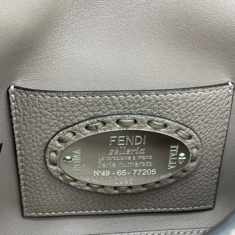 フェンディ FENDI セレリア　バケットミニ 8BS017 グレー×SV金具 レザー レザー レディース ショルダーバッグ