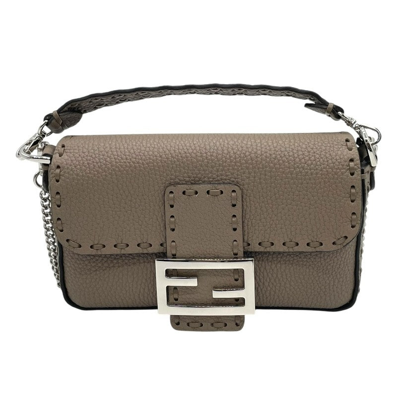 フェンディ FENDI セレリア　バケットミニ 8BS017 グレー×SV金具 レザー レザー レディース ショルダーバッグ