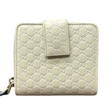 グッチ GUCCI マイクログッチシマ ラウンド財布 449395 アイボリー レザー レディース 二つ折り財布