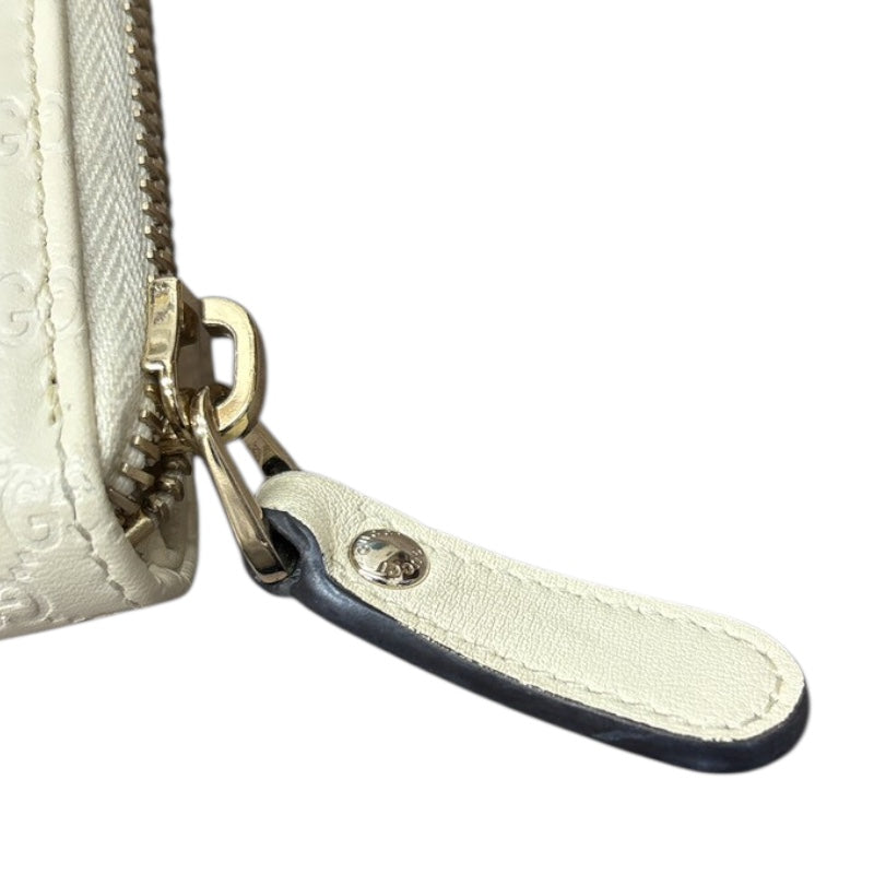 グッチ GUCCI マイクログッチシマ ラウンド財布 449395 アイボリー