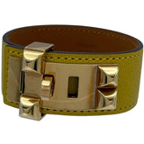 エルメス HERMES コリエ・ド・シアン24 B刻 ジョーヌナプル GD金具 シェーブルシャムキラ レディース バングル