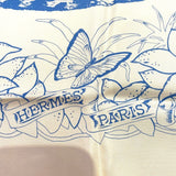 エルメス HERMES カレ90　JUNGLE LOVE ホワイト ライトブルー シルク レディース スカーフ