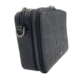 クリスチャン・ディオール Christian Dior ストラップ付 ジップポーチ グラビティ 2ESBC119LLG ブラック シルバー金具 レザー レディース ショルダーバッグ