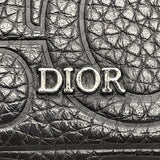 クリスチャン・ディオール Christian Dior ストラップ付 ジップポーチ グラビティ 2ESBC119LLG ブラック シルバー金具 レザー レディース ショルダーバッグ