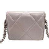 シャネル CHANEL CHANEL19 チェーンコインパース AP1787 グレー シルバー/ゴールド金具 ラムスキン レディース コインケース