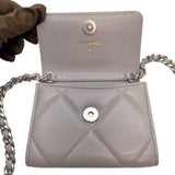 シャネル CHANEL CHANEL19 チェーンコインパース AP1787 グレー シルバー/ゴールド金具 ラムスキン レディース コインケース