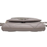 シャネル CHANEL CHANEL19 チェーンコインパース AP1787 グレー シルバー/ゴールド金具 ラムスキン レディース コインケース