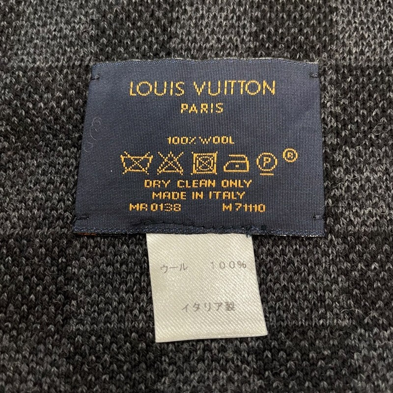 ルイ・ヴィトン LOUIS VUITTON エシャルプ・プチダミエ アルプス M71110 ブラック ウール メンズ マフラー ルイ・ヴィトン LOUIS VUITTON エシャルプ・プチダミエ アルプス