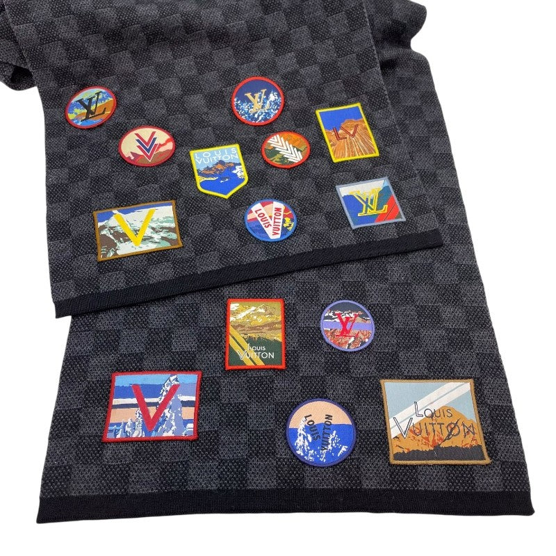 ルイ・ヴィトン LOUIS VUITTON エシャルプ・プチダミエ アルプス M71110 ブラック ウール メンズ マフラー ルイ・ヴィトン LOUIS VUITTON エシャルプ・プチダミエ アルプス
