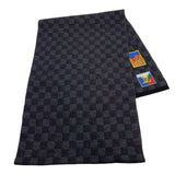 ルイ・ヴィトン LOUIS VUITTON エシャルプ・プチダミエ アルプス M71110 ブラック ウール メンズ マフラー