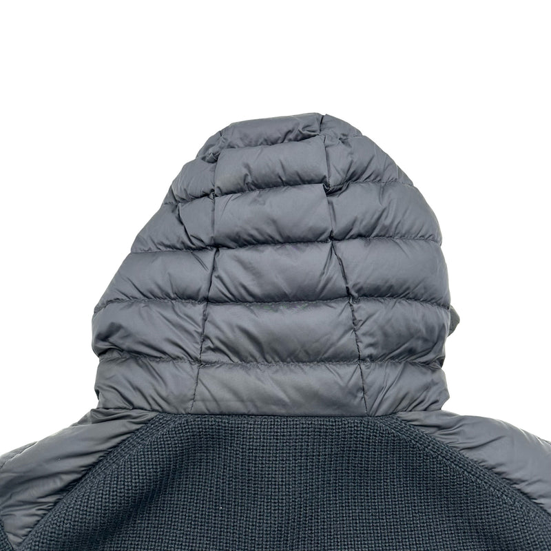 モンクレール MONCLER ダウン切替ニットパーカー ネイビー ナイロン