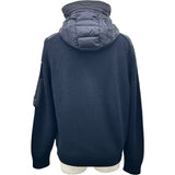 モンクレール MONCLER ダウン切替ニットパーカー ネイビー ナイロン メンズ パーカー