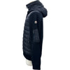 モンクレール MONCLER ダウン切替ニットパーカー ネイビー ナイロン メンズ パーカー