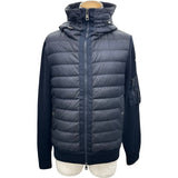 モンクレール MONCLER ダウン切替ニットパーカー ネイビー ナイロン メンズ パーカー
