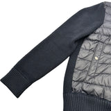モンクレール MONCLER ダウン切替ニットパーカー ネイビー ナイロン メンズ パーカー