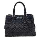 ミュウミュウ miu miu マテラッセ ハンドバッグ ブラック シルバー金具 ナッパレザー レディース ハンドバッグ