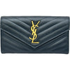 サンローラン SAINT LAURENT カサンドラ ラージ フラップウォレット 372264BOW01 ブラック ゴールド金具 レザー レディース 長財布