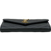 サンローラン SAINT LAURENT カサンドラ ラージ フラップウォレット 372264BOW01 ブラック ゴールド金具 レザー レディース 長財布