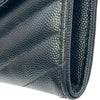 サンローラン SAINT LAURENT カサンドラ ラージ フラップウォレット 372264BOW01 ブラック ゴールド金具 レザー レディース 長財布