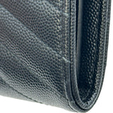 サンローラン SAINT LAURENT カサンドラ ラージ フラップウォレット 372264BOW01 ブラック ゴールド金具 レザー レディース 長財布