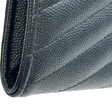 サンローラン SAINT LAURENT カサンドラ ラージ フラップウォレット 372264BOW01 ブラック ゴールド金具 レザー レディース 長財布