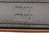 ミュウミュウ miu miu ミラー付キーリング 5TL356 ブラウン ゴールド金具 レザー レディース その他小物