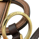 ミュウミュウ miu miu ミラー付キーリング 5TL356 ブラウン ゴールド金具 レザー レディース その他小物
