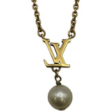 ルイ・ヴィトン LOUIS VUITTON ネックレス・LVアイコニックルイザ ゴールド メタル/パール アクセサリー