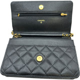 シャネル CHANEL マトラッセチェーンウォレット AP0250 ブラック ゴールド金具 キャビアスキン レディース ショルダーバッグ