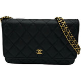 シャネル CHANEL マトラッセチェーンウォレット AP0250 ブラック ゴールド金具 キャビアスキン レディース ショルダーバッグ
