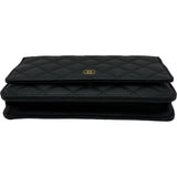 シャネル CHANEL マトラッセチェーンウォレット AP0250 ブラック ゴールド金具 キャビアスキン レディース ショルダーバッグ
