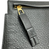 ロエベ LOEWE リピートアナグラムクラッチバッグ ブラック ゴールド金具 レザー メンズ セカンドバッグ