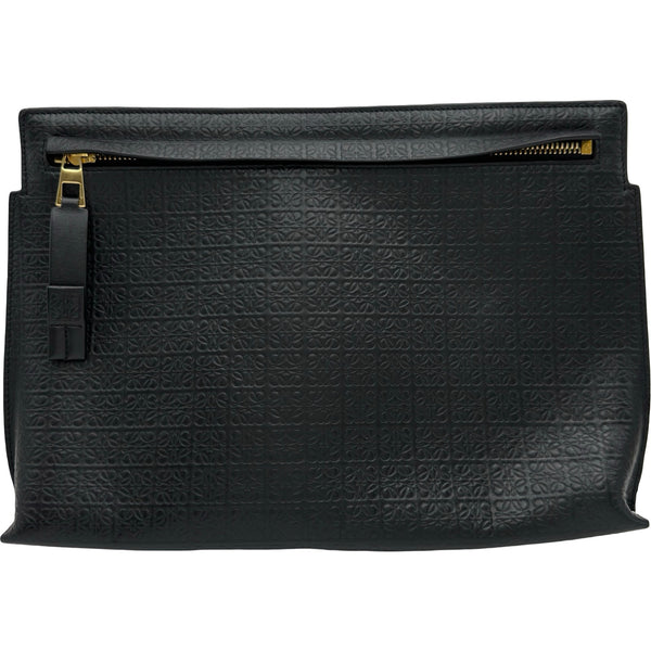 ロエベ セカンドバッグ クラッチバッグ レザー ゴールド金具 アナグラム ロエベ LOEWE リピートアナグラムクラッチバッグ ブラック ゴールド