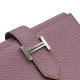 エルメス HERMES べアンコンビネ U刻印 モーヴシルベストル シルバー金具 エプソン レディース 二つ折り財布