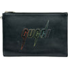 グッチ GUCCI ブレードエンブロイダリークラッチバッグ 597678 ブラック シルバー金具 レザー メンズ クラッチバッグ