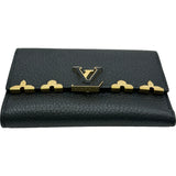 ルイ・ヴィトン LOUIS VUITTON ポルトフォイユ･カプシーヌ コンパクト M82764 ブラック トリヨンレザー レディース 三つ折り財布