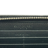 サンローラン SAINT LAURENT ロングジップウォレット 534290 ブラック シルバー金具 レザー メンズ 長財布