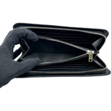 サンローラン SAINT LAURENT ロングジップウォレット 534290 ブラック シルバー金具 レザー メンズ 長財布
